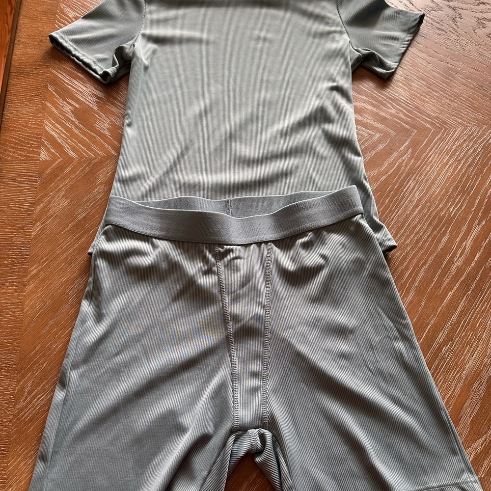 Classic Blue Ribbed Althleisure Set - Picture 2 of 4